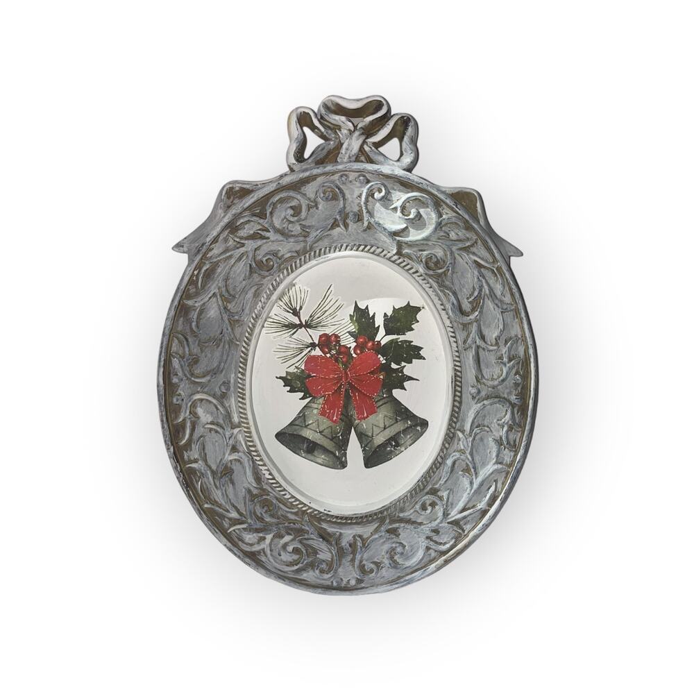 Vintage Upcycled small picture frame Holiday Decoration.